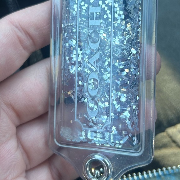 Coach Silver Sparkle Glitter Keychain - Picture 2 of 8